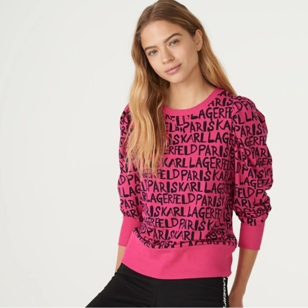 Karl Lagerfeld Pink Logo Sweater